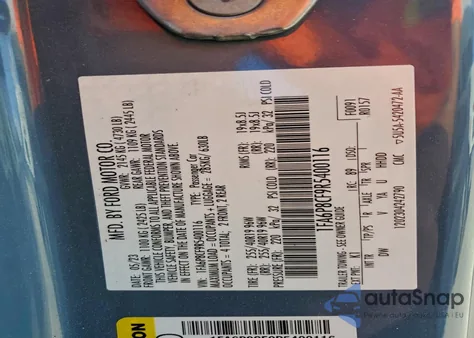 2024 Ford Mustang Gt из США, поврежденный, VIN 1FA6P8CF9R5400116